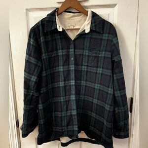 L.L. BEAN FLEECE LINED PLAID FLANNEL SHACKET SIZE LARGE